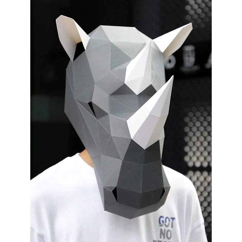 코뿔소 성인 헤드 마스크 종이 모델, 3D Paperc - Art Craft Cardboard 리뷰 및 가격