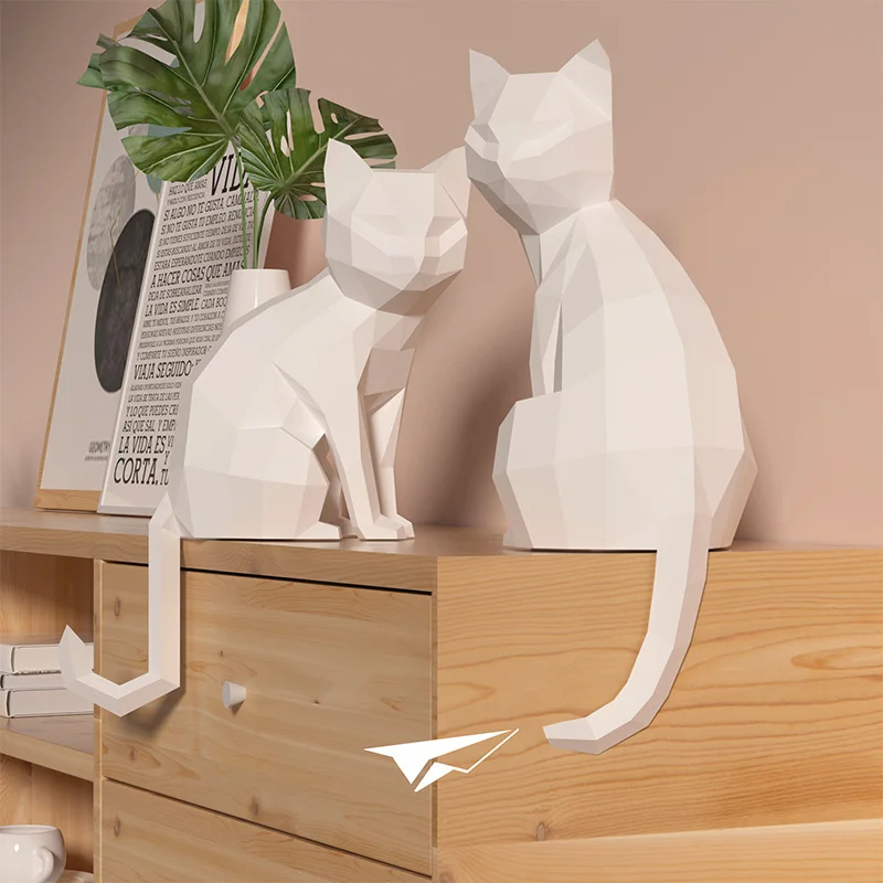 1 쌍 연인 고양이 동물 장식 홈 종이 접기 핑크 낮은 - Art Craft Cardboard 리뷰 및 가격