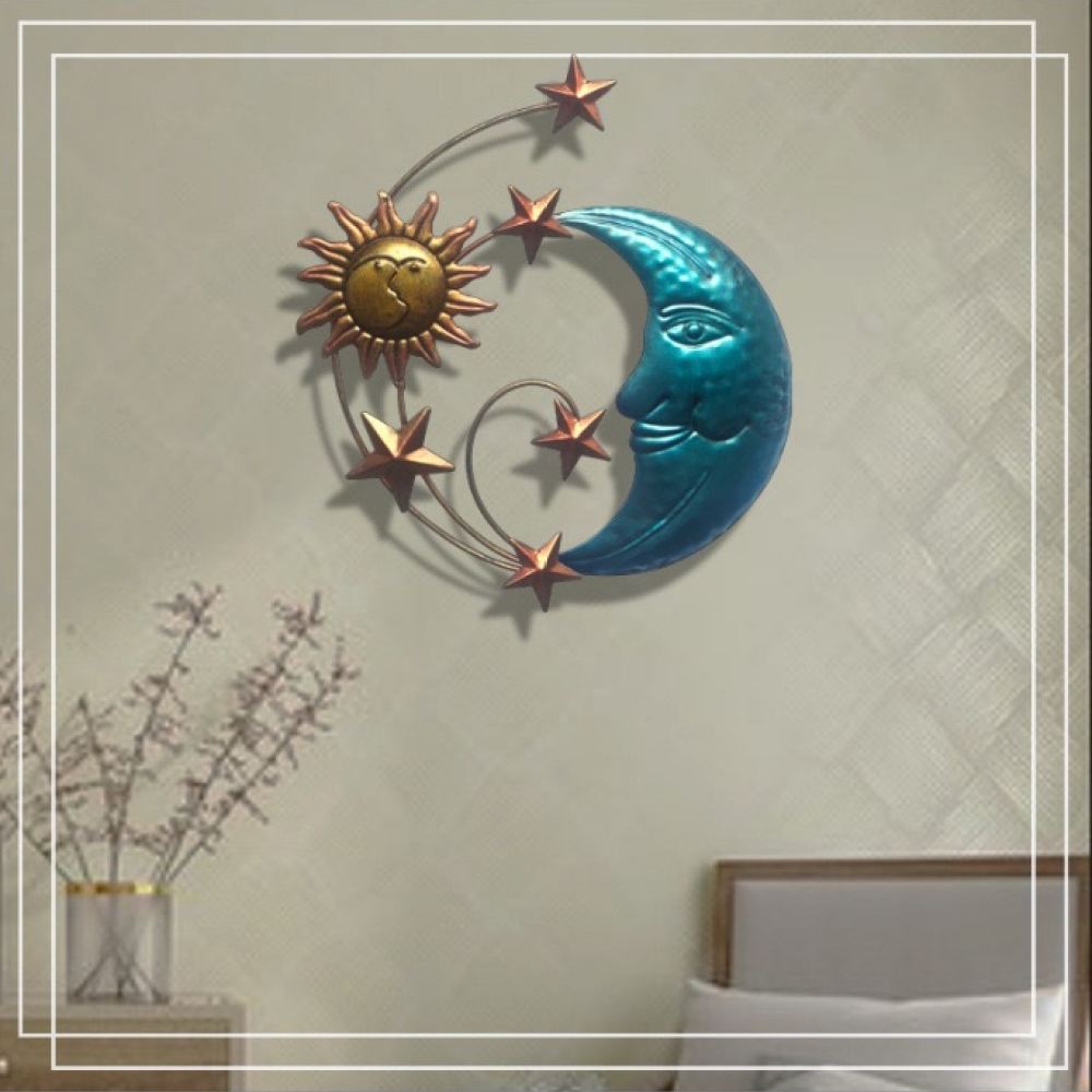 수공예 철제 달 모양 벽 장식, 3D 태양과 별 조형물 - Art And Craft For Nursery 리뷰 및 가격